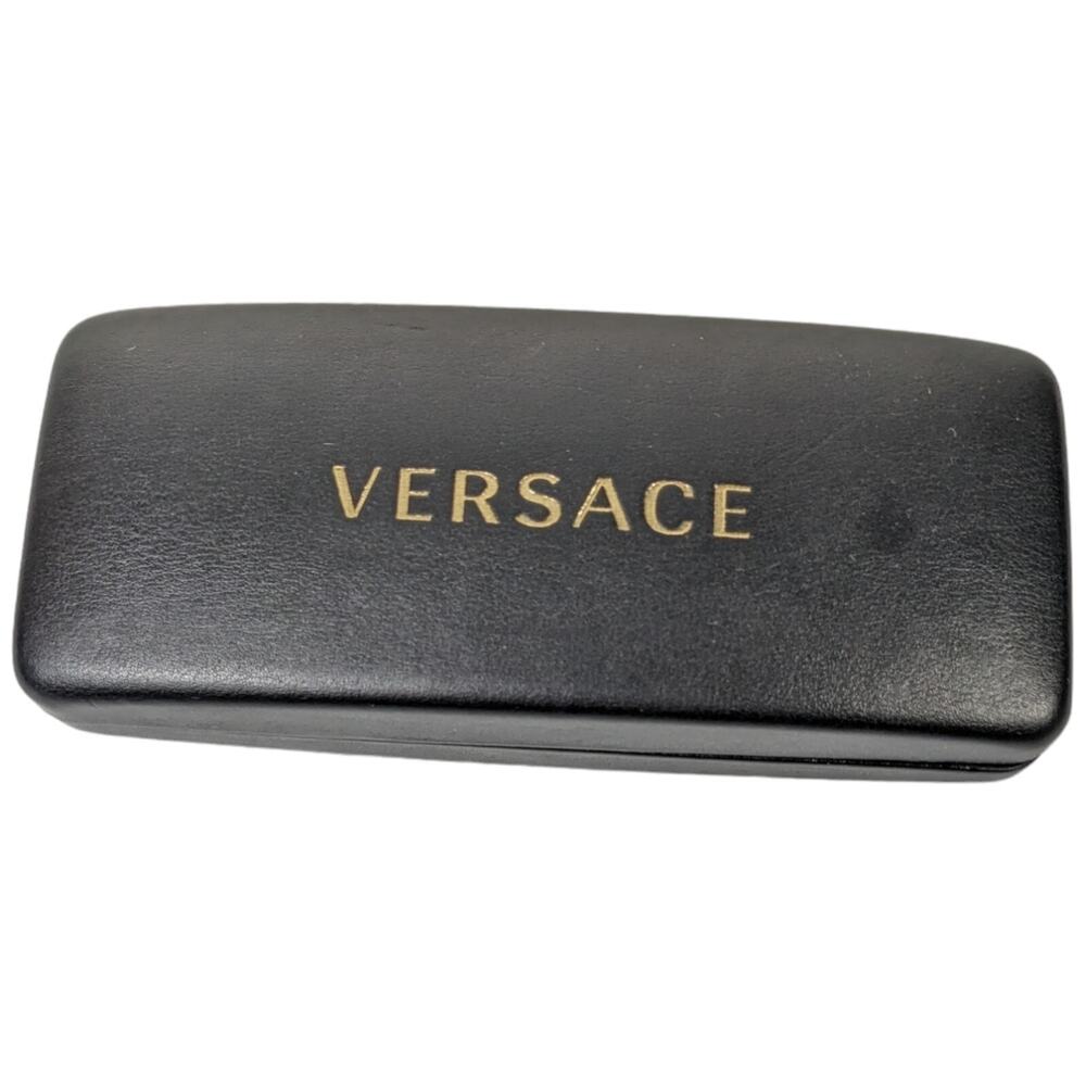 Versace Sunglass Case Snap Shut Clamshell Black Hard Eyeglass Safe for Glasses